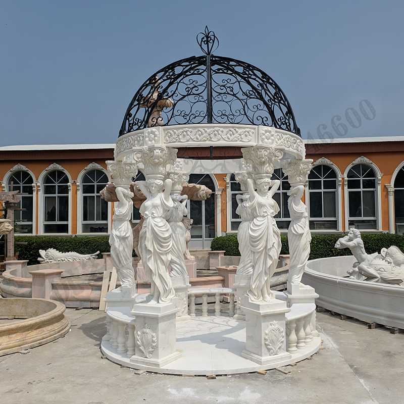 歐式人物涼亭，歐式石雕涼亭，石雕人物涼亭