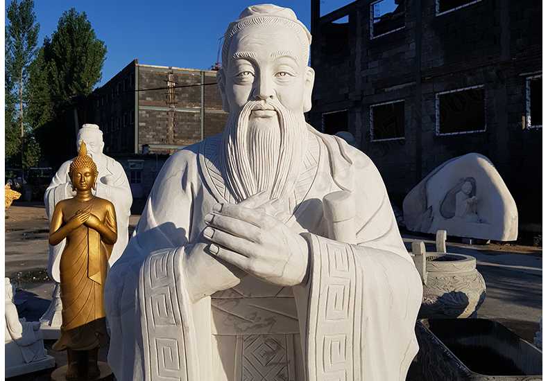 石雕孔子像，大理石孔子像，漢白玉孔子像
