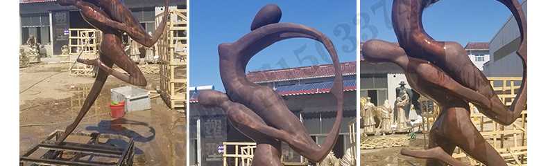 銅舞蹈人物雕塑，抽象男女人物雕塑，抽象跳舞人物銅雕塑