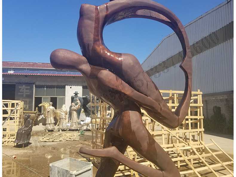 銅舞蹈人物雕塑，跳舞人物銅雕塑，純銅抽象雕塑